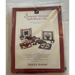 Vtg Nancy’s Notions Seasonal Miniature Quilt Block I‎ Kit SMQB1 Fabric Pattern